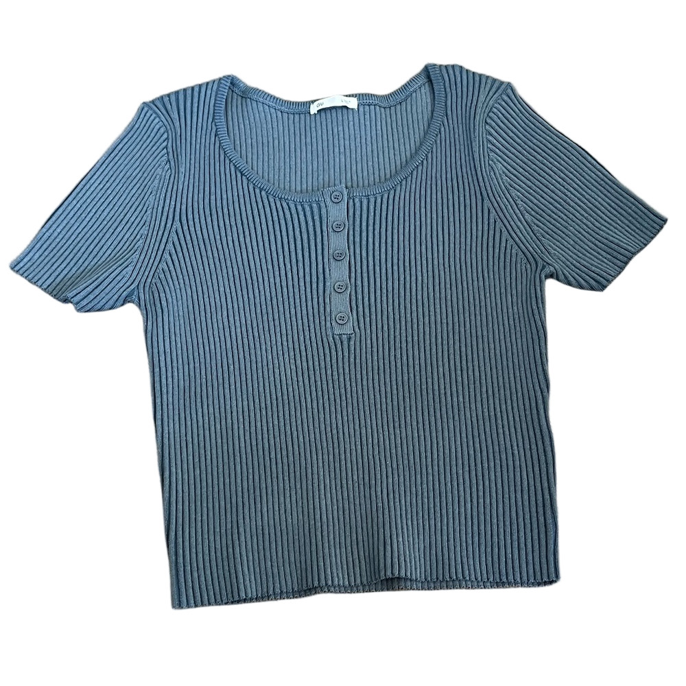 GU Global Blue Ribbed Women's Top